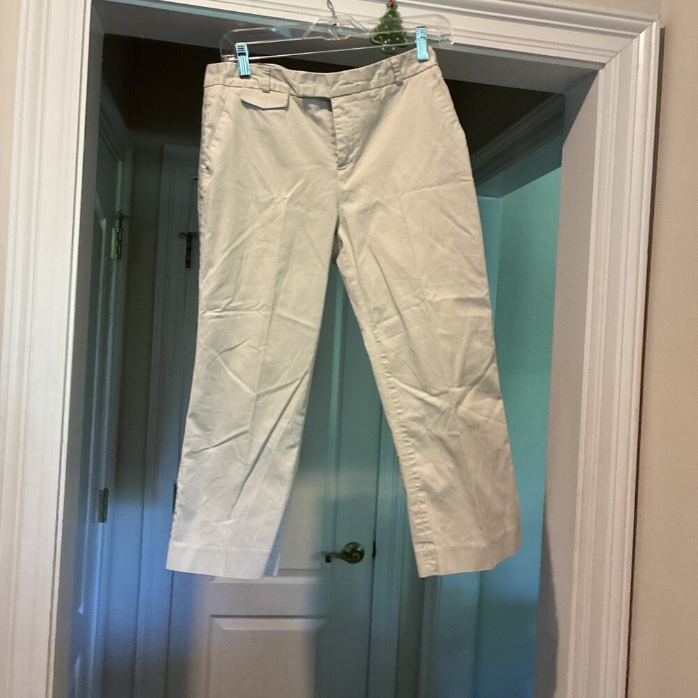 Bass Khaki Capri Stretch Size 6 Cotton Spandex, Blend Casual Comfortable Active
